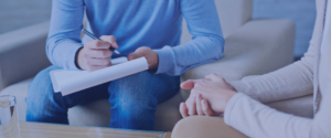 Counsellor and a patient having a private counselling session.